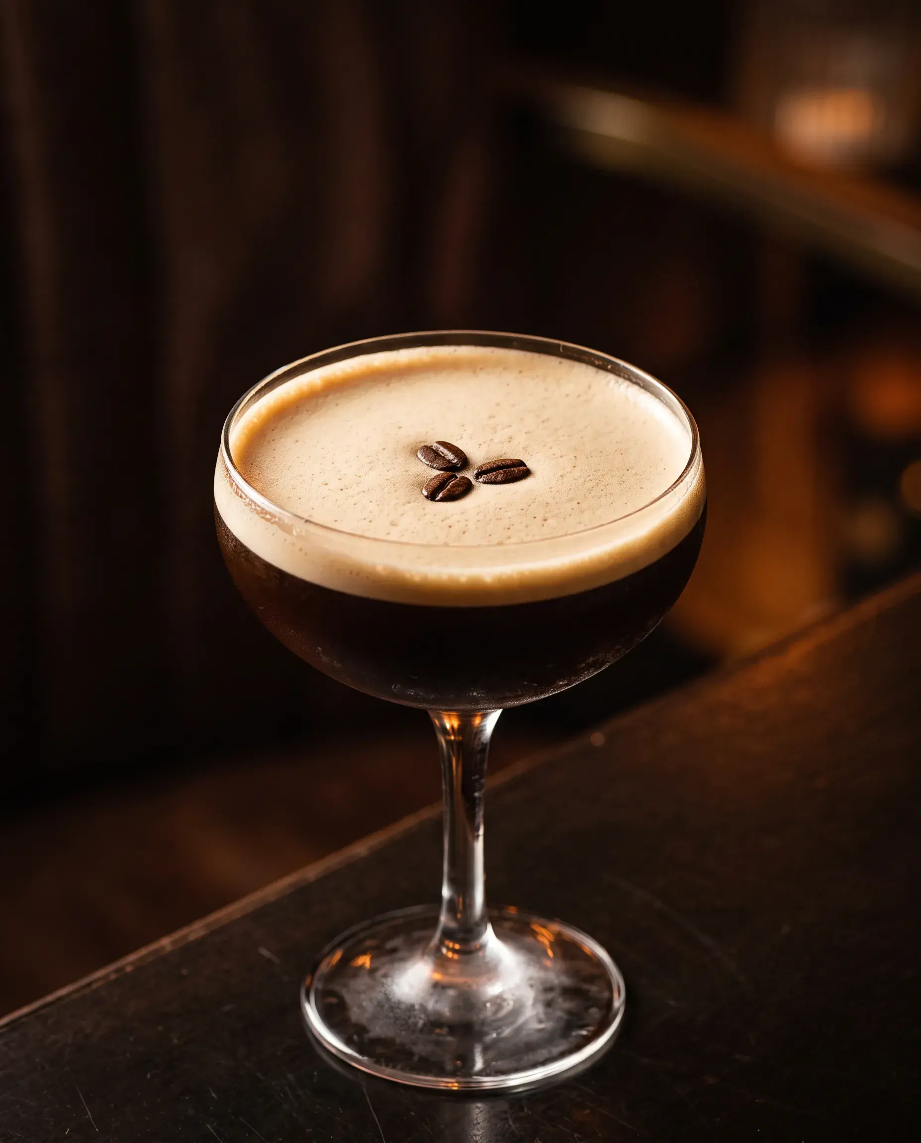 An espresso martini built with Arté Espresso Mixer