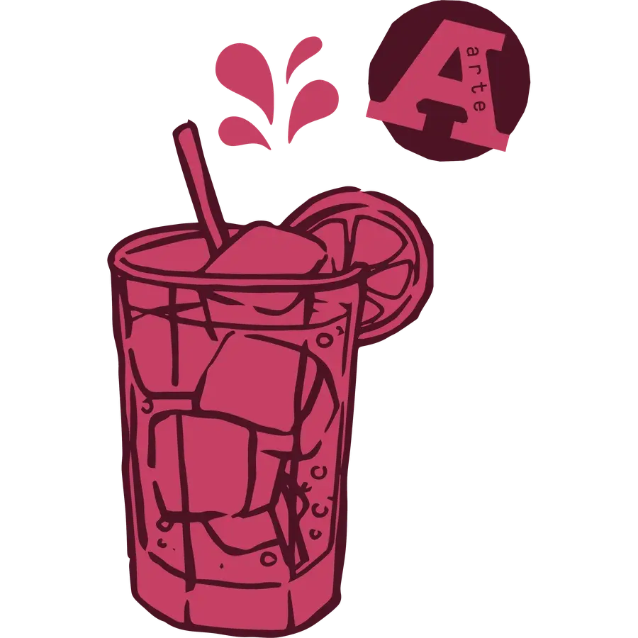Hand-drawn paloma highball